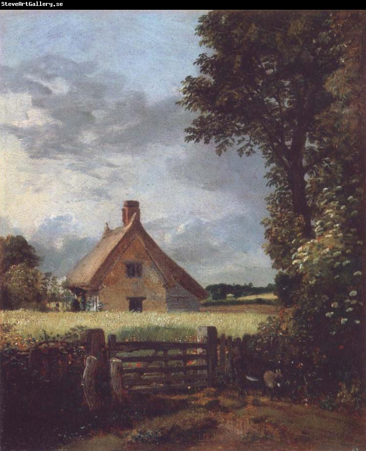 John Constable A cottage in a cornfield